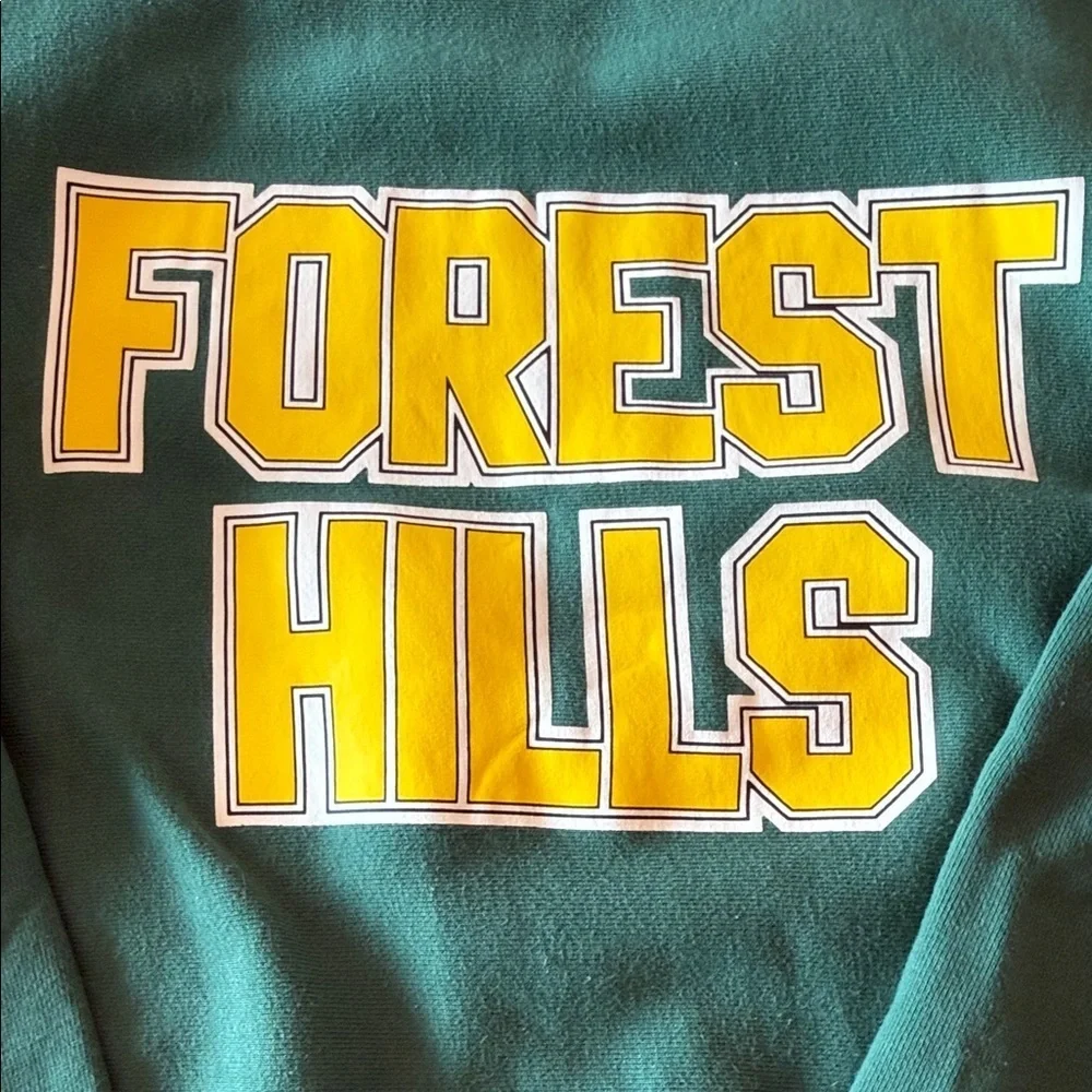 J. Crew Forest Green Sweatshirt with Yellow Graphic